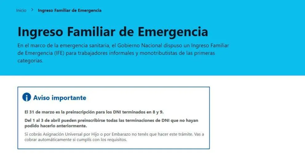 Extienden preinscripciones en ANSES para el cobro del Ingreso Familiar de Emergencia