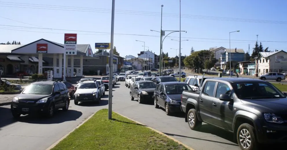 La rotonda del Ñireco este mediodía, lugar donde se montó un control. 