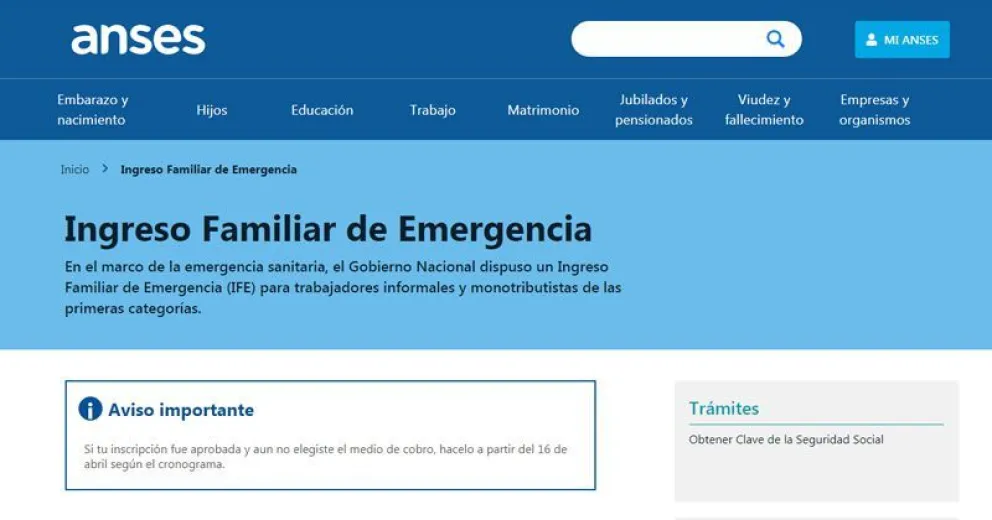 Beneficiarios del IFE que no indicaron medio de pago pueden hacerlo desde hoy