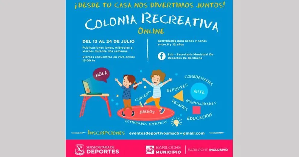 Invitan a la Colonia Recreativa de Invierno online de la Subsecretaría de Deportes