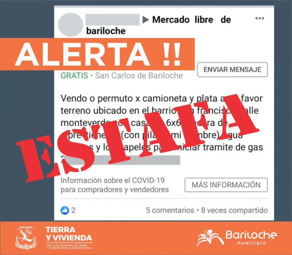 El IMTVHS alerta a la comunidad sobre estafas con terrenos