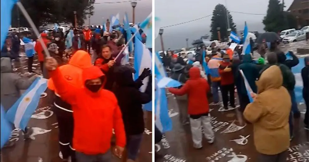 En Bariloche también hubo "banderazo" en el Centro Cívico