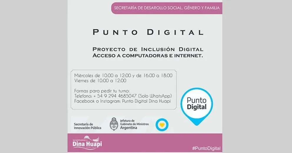 Dina Huapi lanza el "Proyecto de Inclusión Digital"