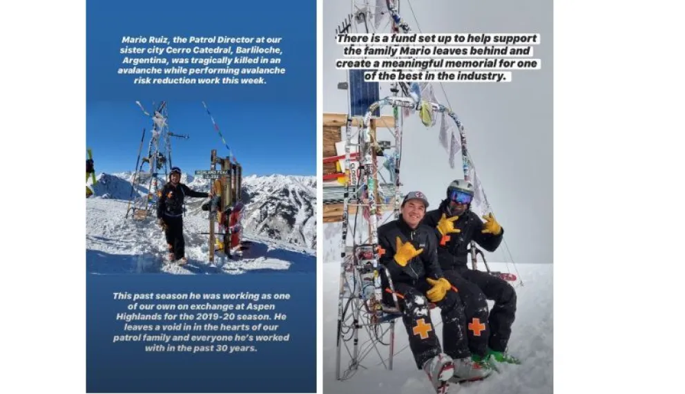 Mario Ruiz es recordado en Aspen: ex compañeros hicieron una campaña para ayudar a su familia