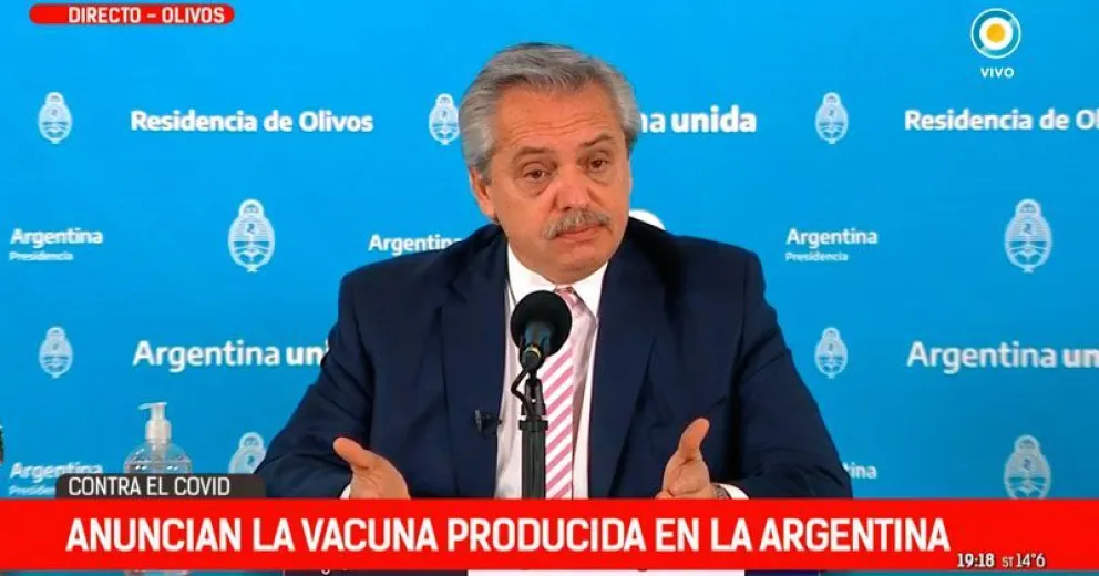 El presidente Alberto Fernández dijo que la vacuna costará entre 3 y 4 dólares