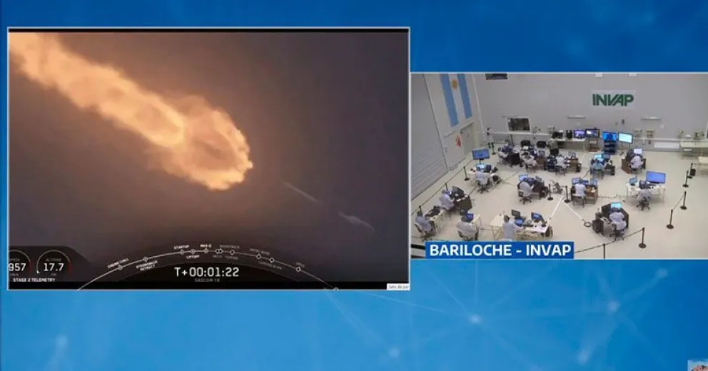 Los primeros minutos del Saocom en el espacio