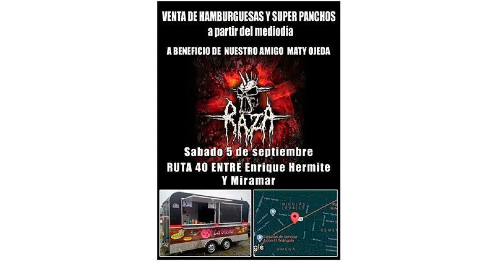 Movida metalera y gastronómica solidaria a beneficio del músico Matías Ojeda