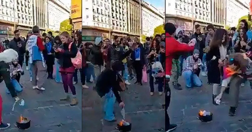 Coronavirus: mientras crecen los infectados, queman barbijos en el Obelisco