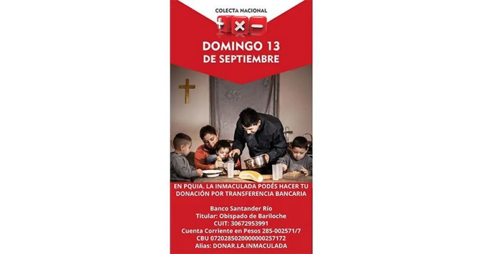 El domingo se realizará la colecta nacional Más por Menos