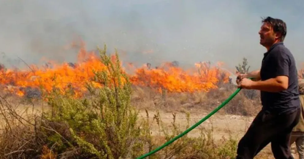 El actor Damián De Santo salió a luchar cara a cara con los incendios forestales