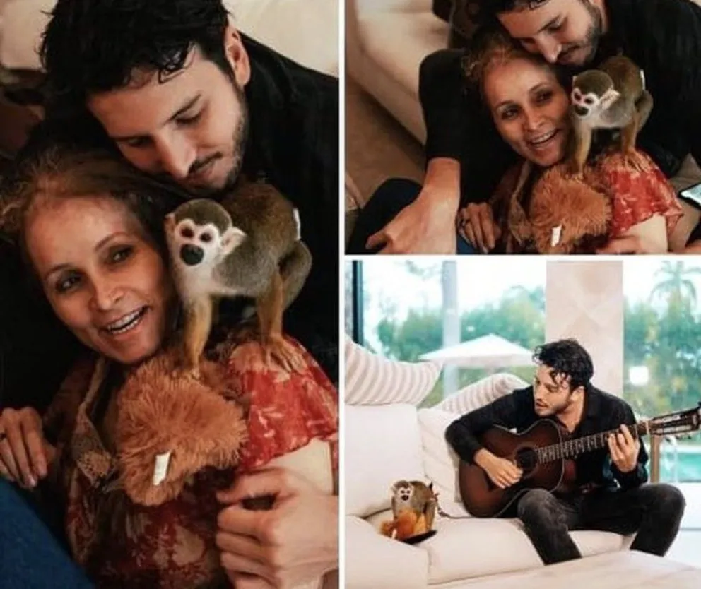 Critican a Sebastián Yatra por tener un mono como mascota