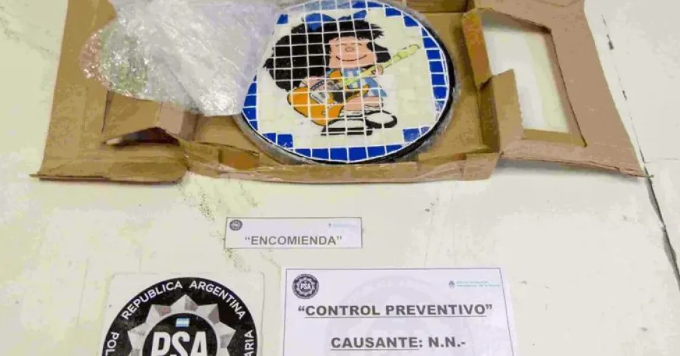Traficaban drogas con la imagen de Mafalda en las encomiendas