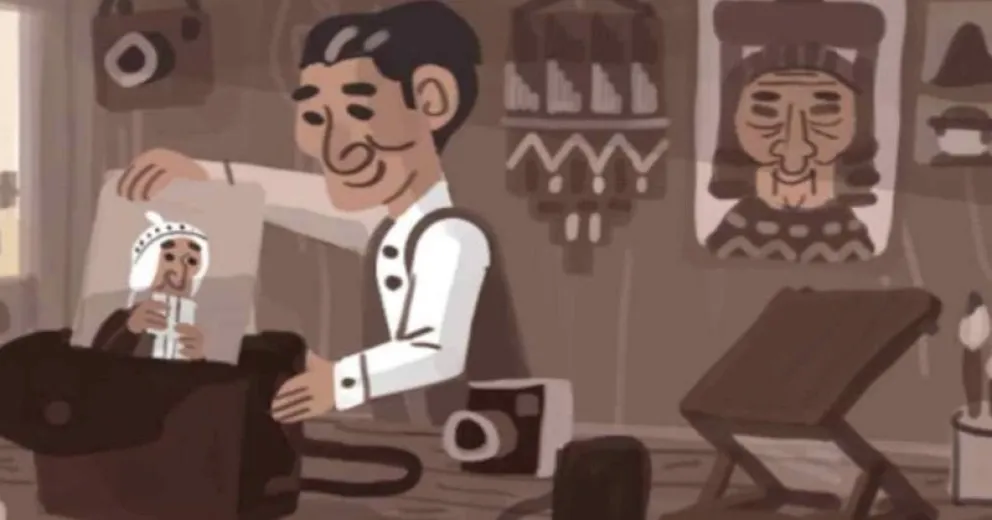Doodle en homenaje a Martín Chambi, fotógrafo peruano del siglo XX