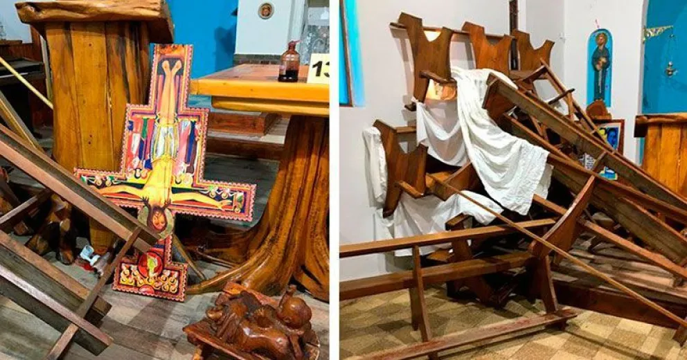 Formularon cargos a tres personas por tomar y destrozar la iglesia