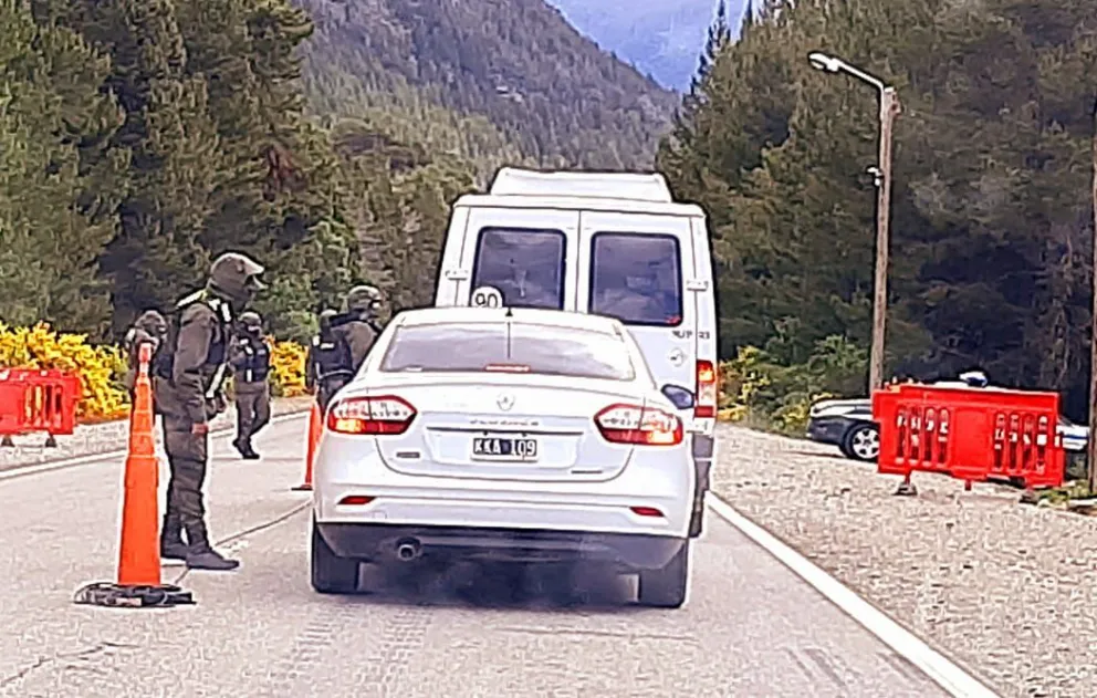 El puesto de control montado antes de llegar al lugar