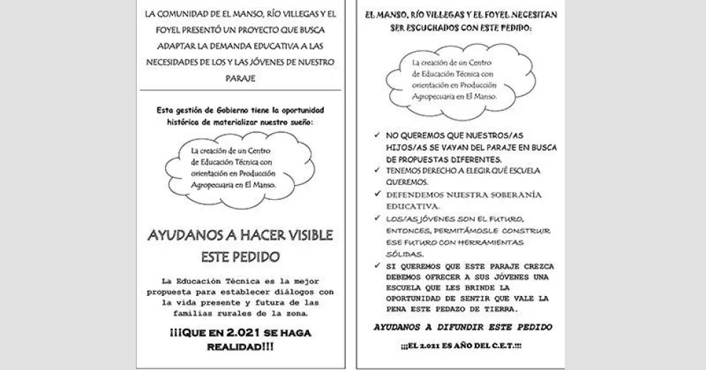 Piden crear una escuela técnica para que sus hijos no se vayan