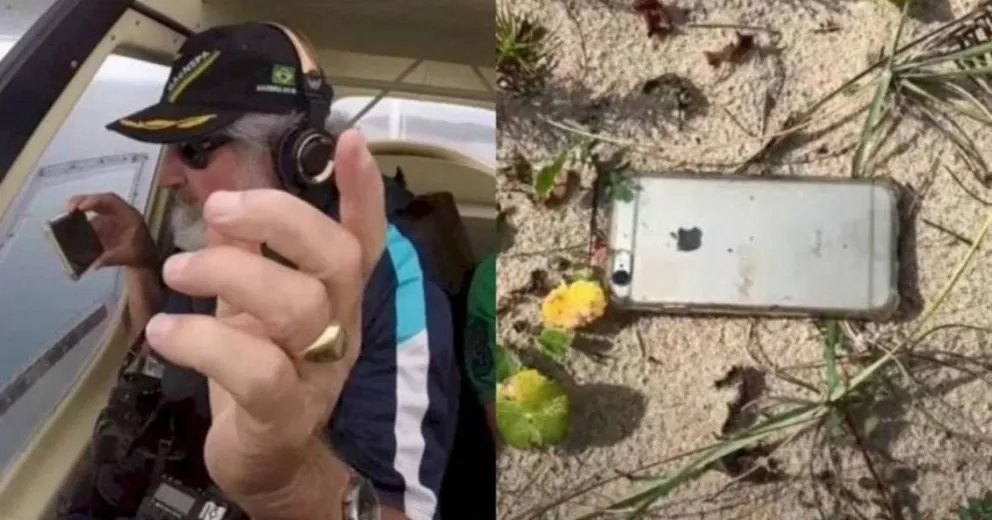 Se le cayó el celular desde una avioneta y siguió grabando hasta que lo encontró