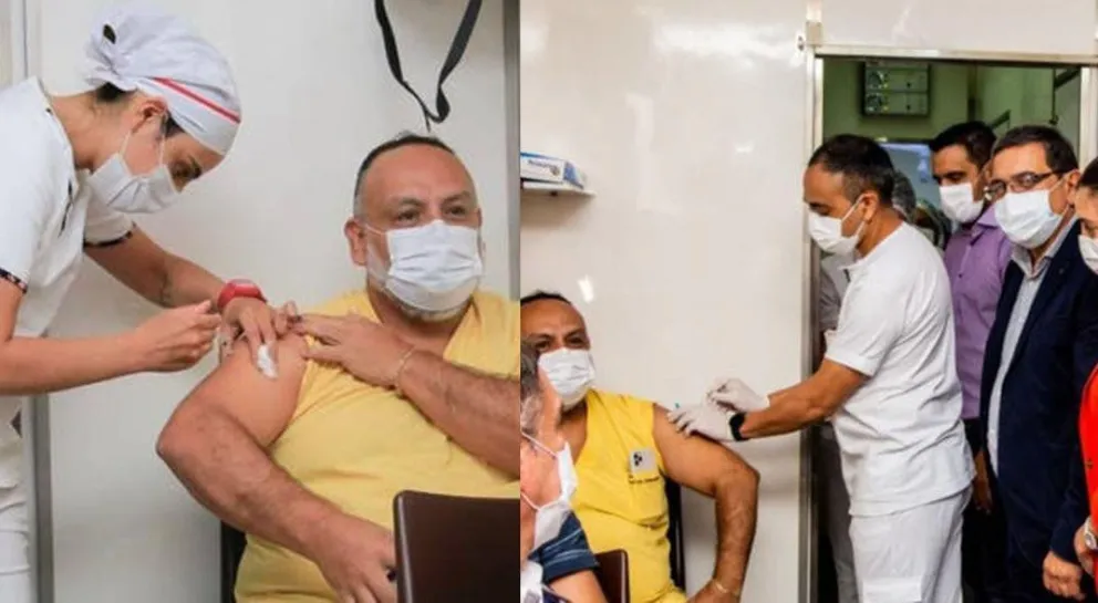 Polémica por las fotos de un médico riojano que aparece vacunándose dos veces