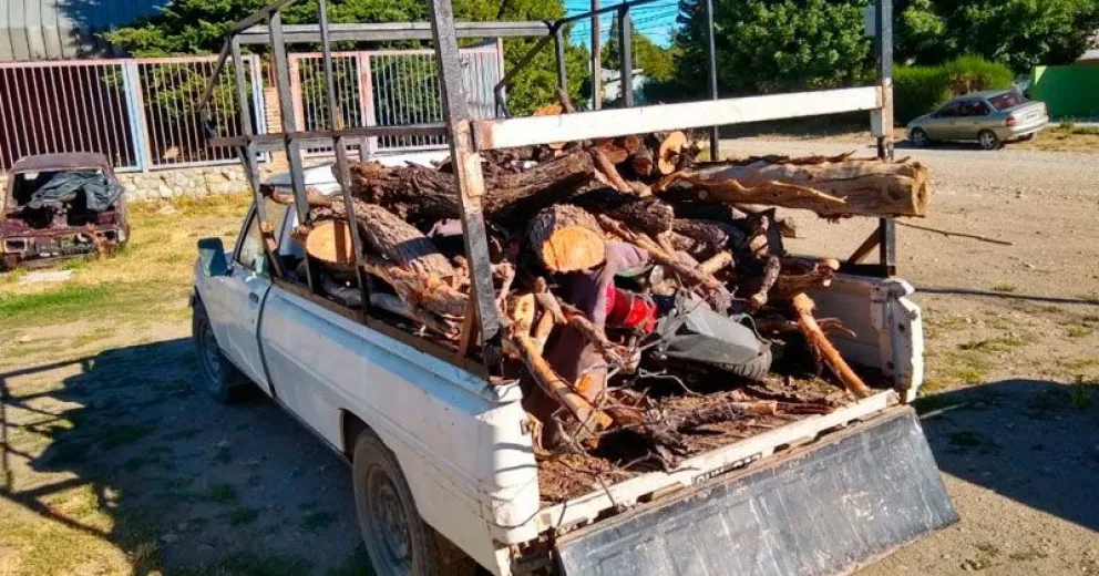 Con la leña que había sustraído ocultaba una moto con pedido de secuestro