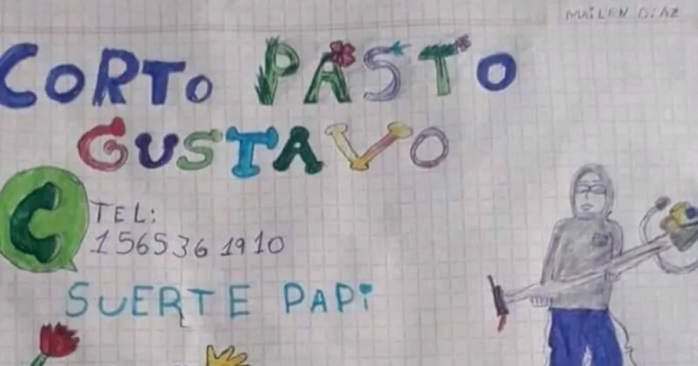 Una nena le hizo un tierno dibujo a su papá y lo ayudó a conseguir trabajo