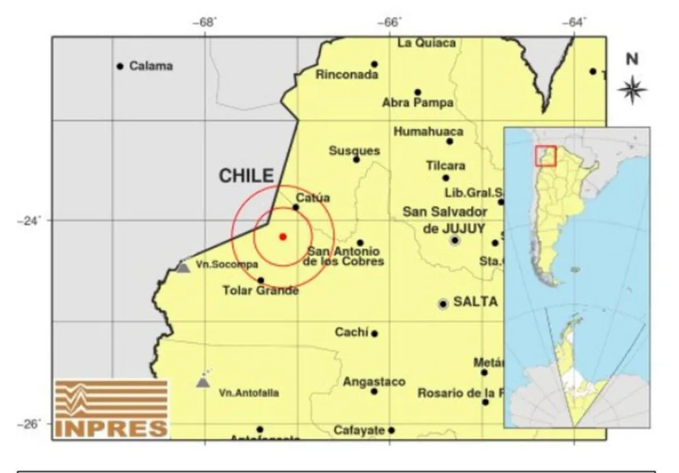 Un terremoto de magnitud 6.1 sacudió el noroeste de Argentina