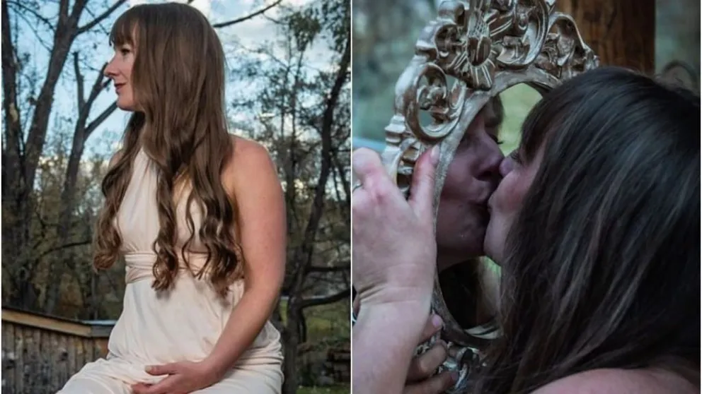 Cansada de esperar al amor de su vida, se casó con ella misma