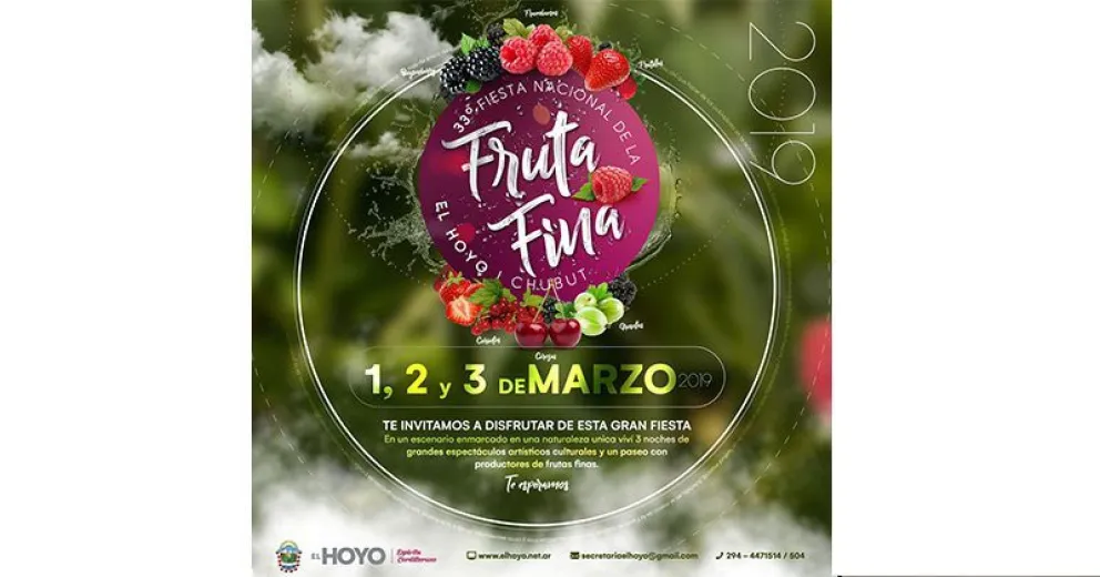 Este viernes comienza la 33° Fiesta Nacional de la Fruta Fina