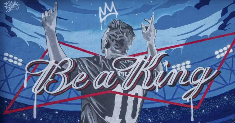 Reconocimiento a Lionel Messi en Bariloche a través de un mural