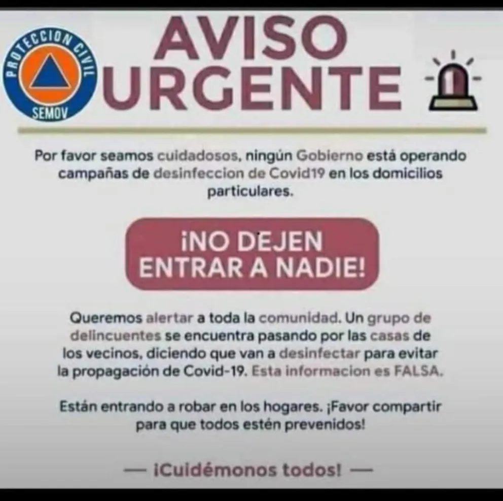 Aclaran por placa de Protección Civil que no es de Argentina
