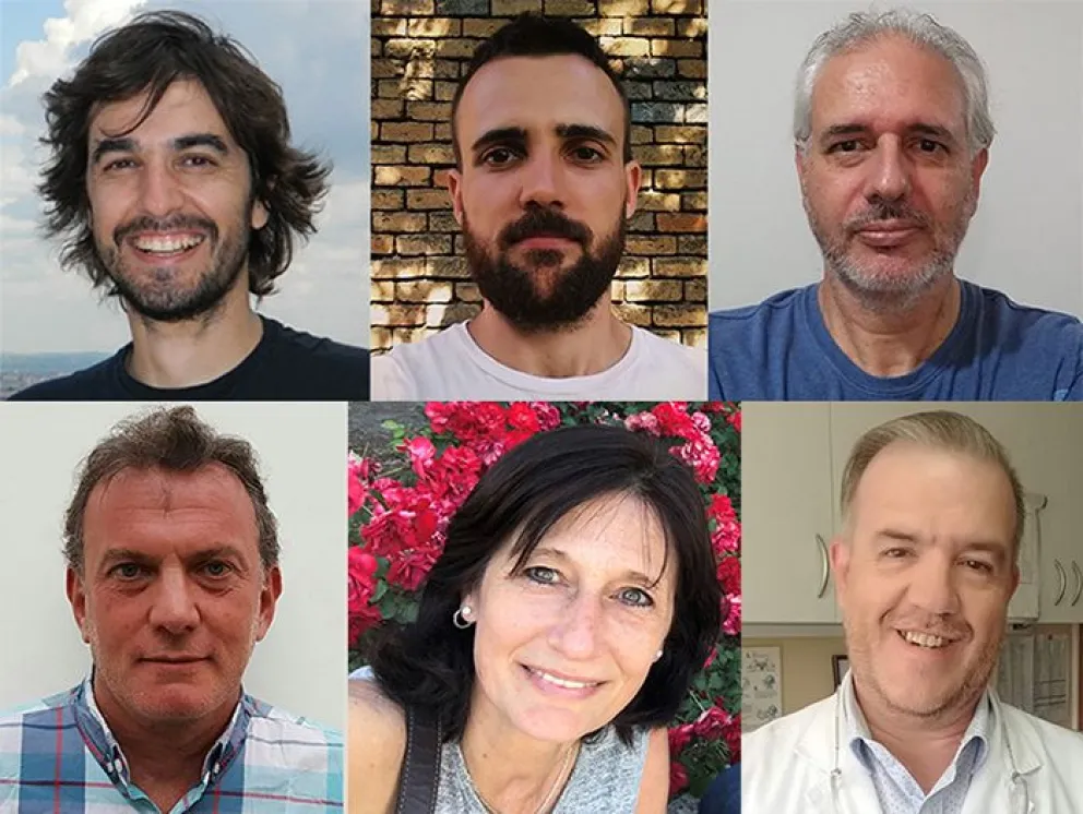 Los autores del estudio: Federico Di Lello, Matías Pereson, Gabriel García, Diego Flichman, Patricia Baré y Alfredo Martínez.