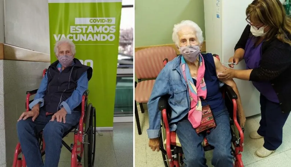Tiene 100 años y se vacunó contra el COVID: su emocionante agradecimiento al personal de salud