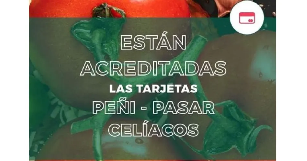 Este jueves estarán habilitadas las tarjetas Peñi, Pasar y Celíacos