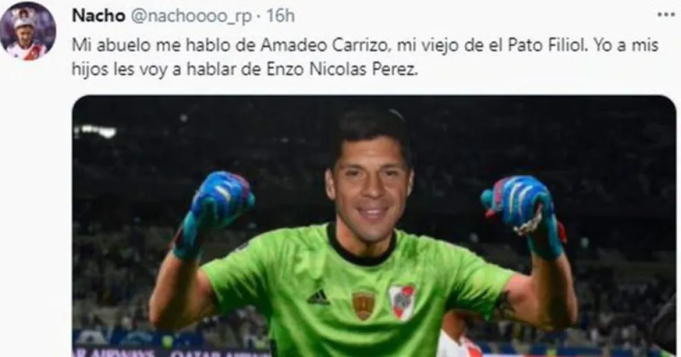 Los hinchas de River convirtieron a Enzo Pérez en tendencia en las redes