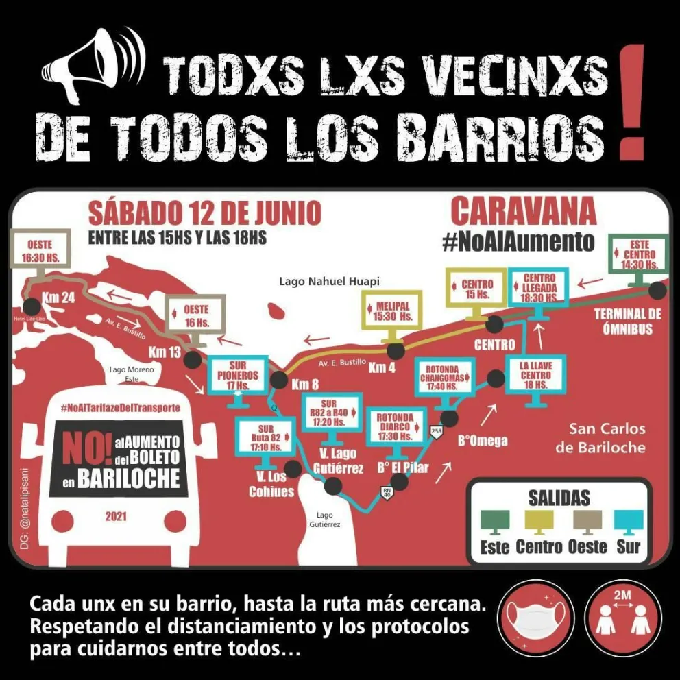 Esta tarde vecinos realizarán la caravana en rechazo al aumento del boleto