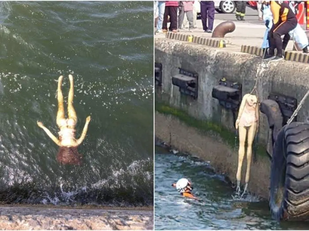 Megaoperativo de rescate por un cuerpo flotando: ¡Y era una muñeca inflable!