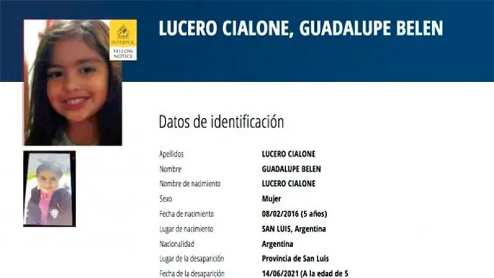 Interpol emitió una alerta amarilla por Guadalupe