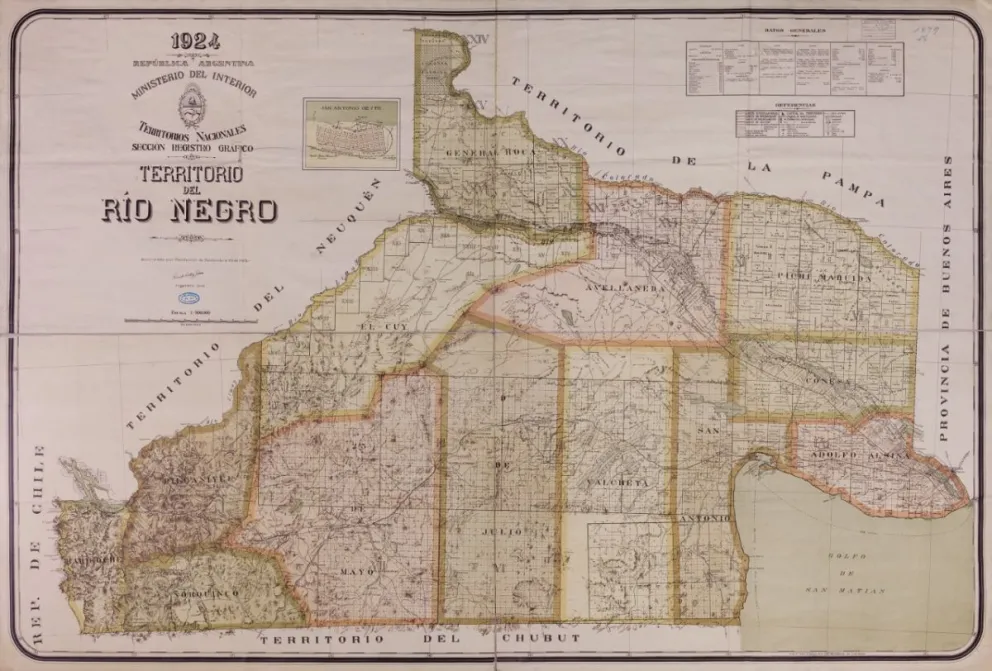 La Biblioteca Nacional digitalizó un mapa rionegrino de 1924