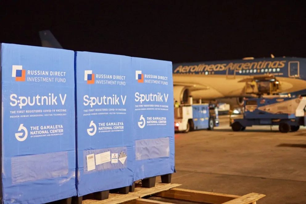 Arribaron 1.141.000 dosis del componente 1 de Sputnik V